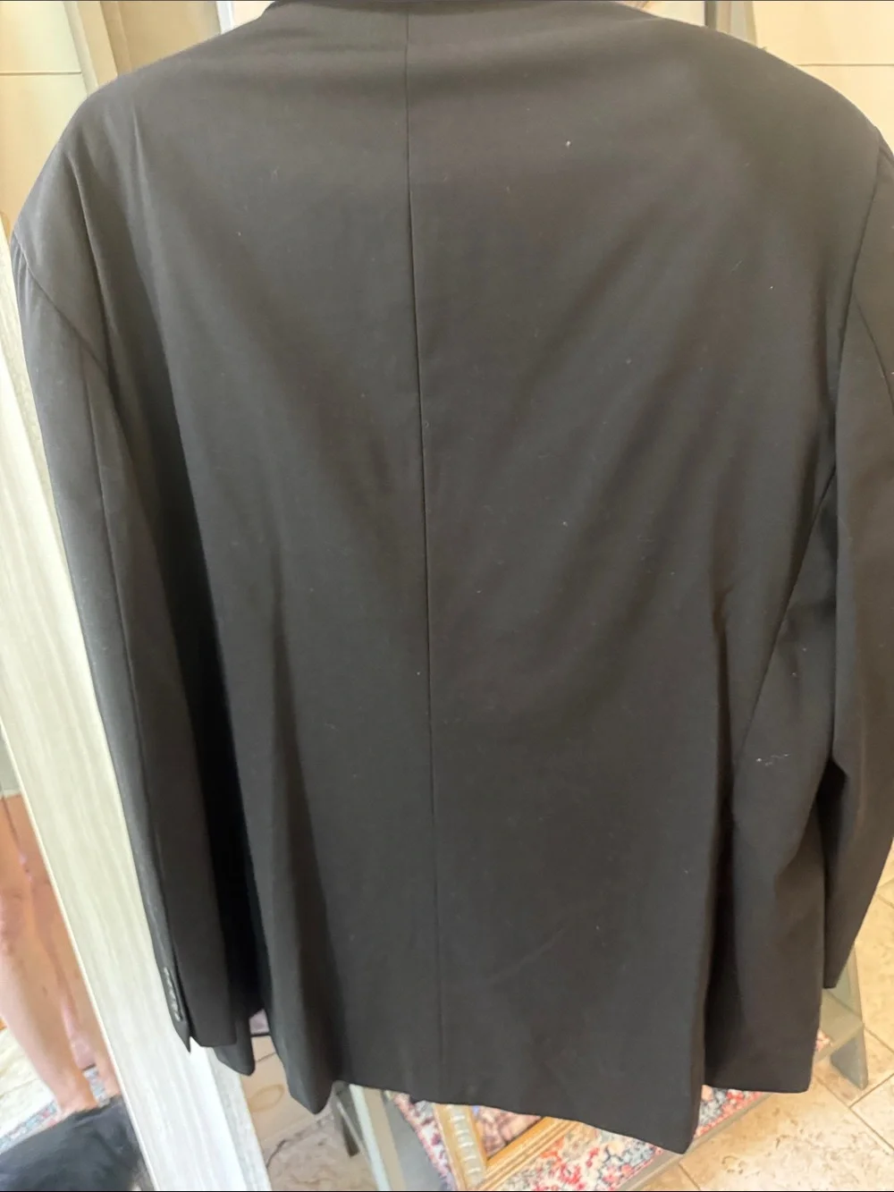 Men's Black Two-Button Suit Jacket and Trousers